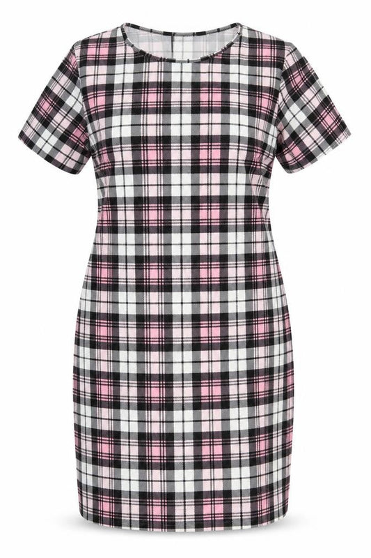 Kaaya Womens Multicoloured Check Polyester Pencil Dress Size 16 Round Neck