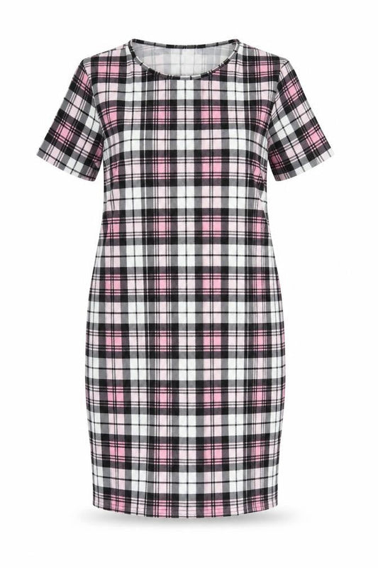 Kaaya Womens Multicoloured Check Polyester Pencil Dress Size 18 Round Neck