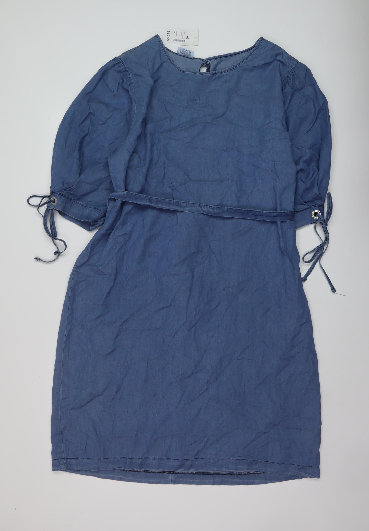 Donatella Womens Blue Lyocell A-Line Size 18 Round Neck Pullover