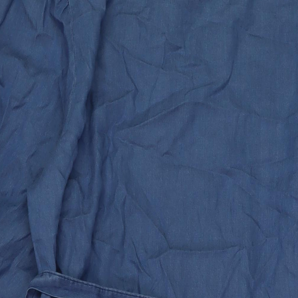 Donatella Womens Blue Lyocell A-Line Size 18 Round Neck Pullover