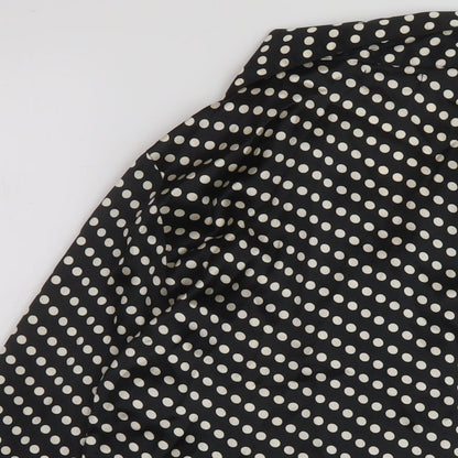 Boohoo Womens Black Polka Dot Polyester Basic Blouse Size 6 V-Neck