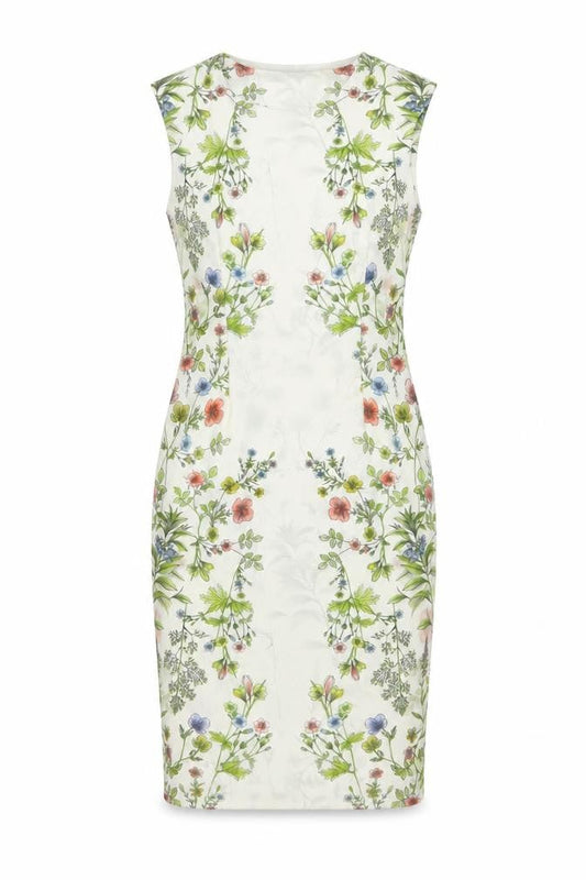 Next Womens Multicoloured Floral Polyester Sheath Size 10 Round Neck Zip