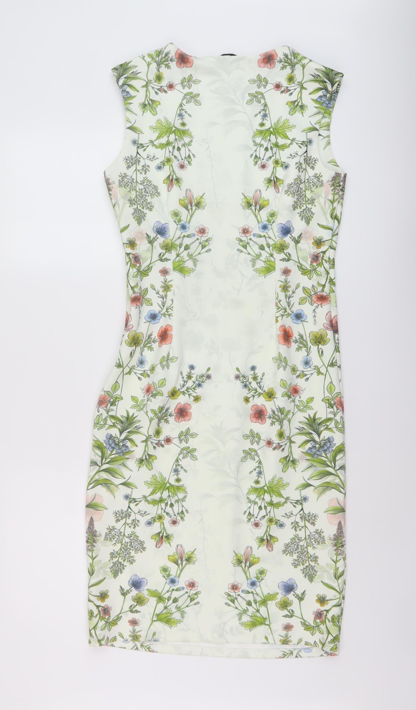 NEXT Womens Multicoloured Floral Polyester Sheath Size 10 Round Neck Zip