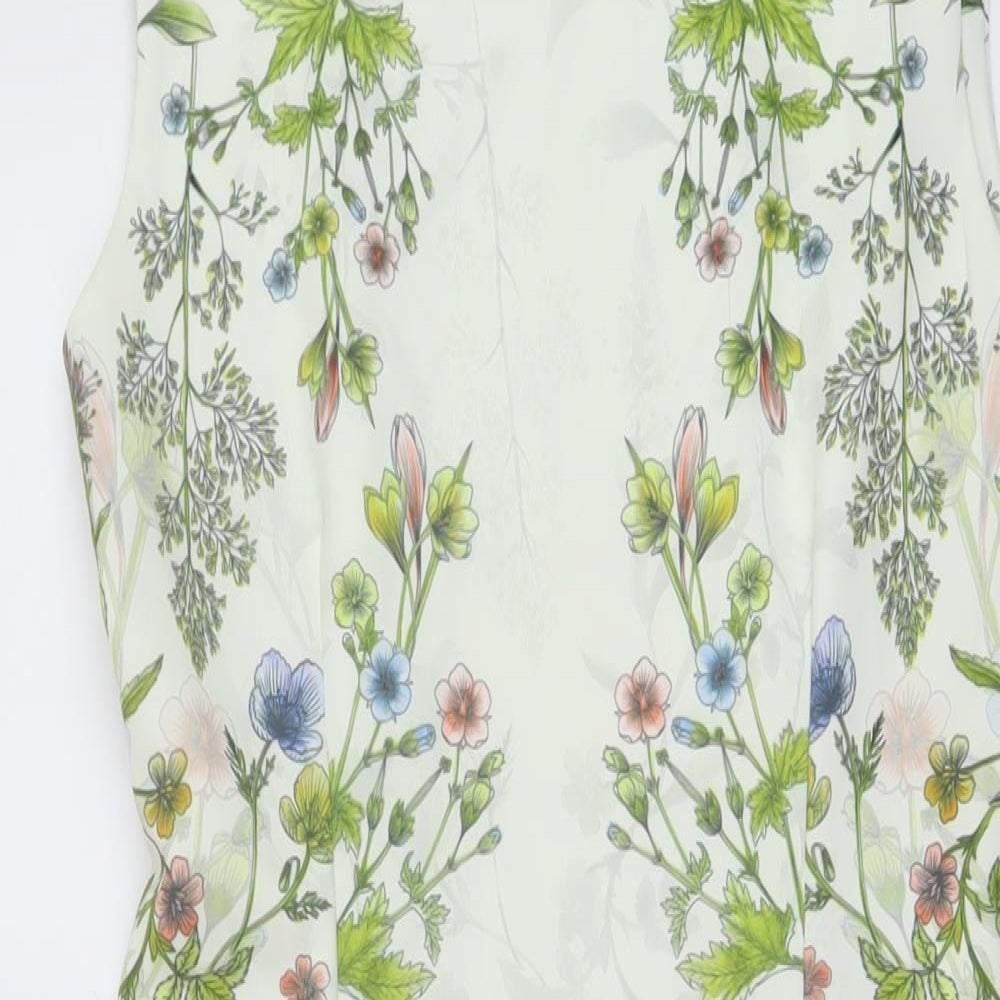 NEXT Womens Multicoloured Floral Polyester Sheath Size 10 Round Neck Zip