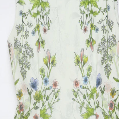 Next Womens Multicoloured Floral Polyester Sheath Size 10 Round Neck Zip