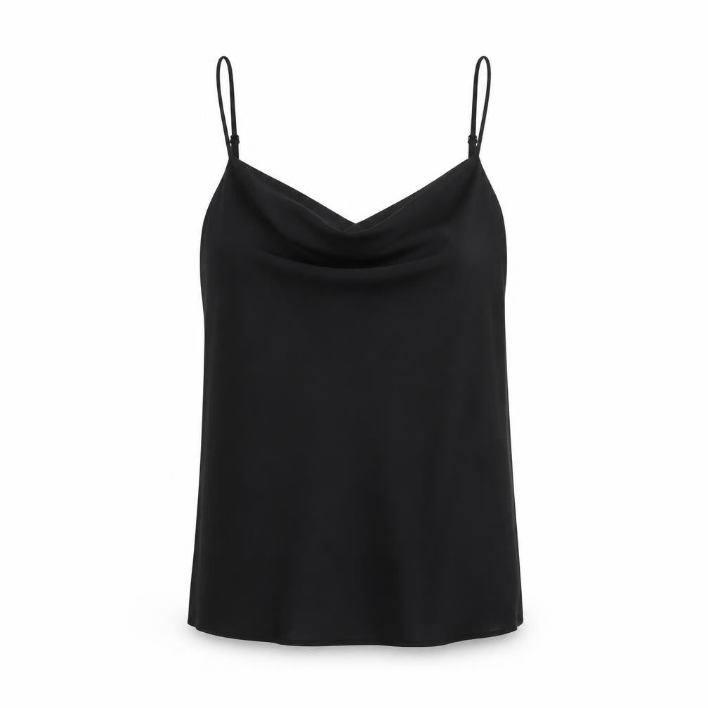 River Island Womens Black Polyester Basic Tank Size 8 Cowl Neck