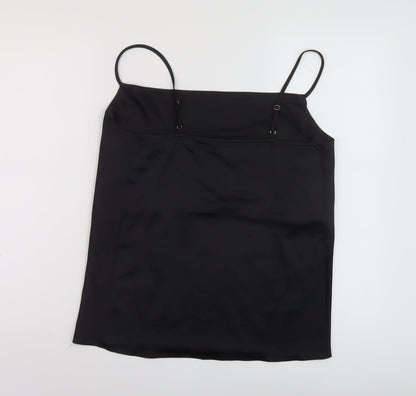 River Island Womens Black Polyester Basic Tank Size 8 Cowl Neck