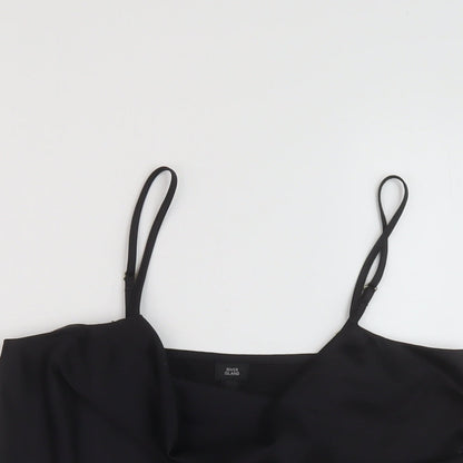 River Island Womens Black Polyester Basic Tank Size 8 Cowl Neck