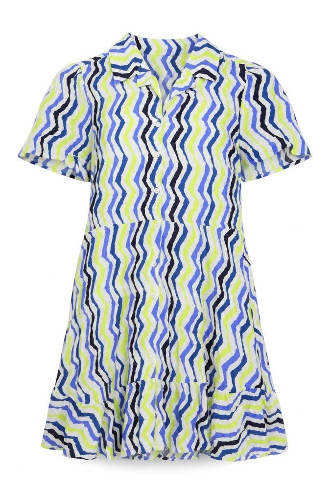 Marks & Spencer Womens Multicoloured Geometric Viscose A-Line Size 18 Collared Button