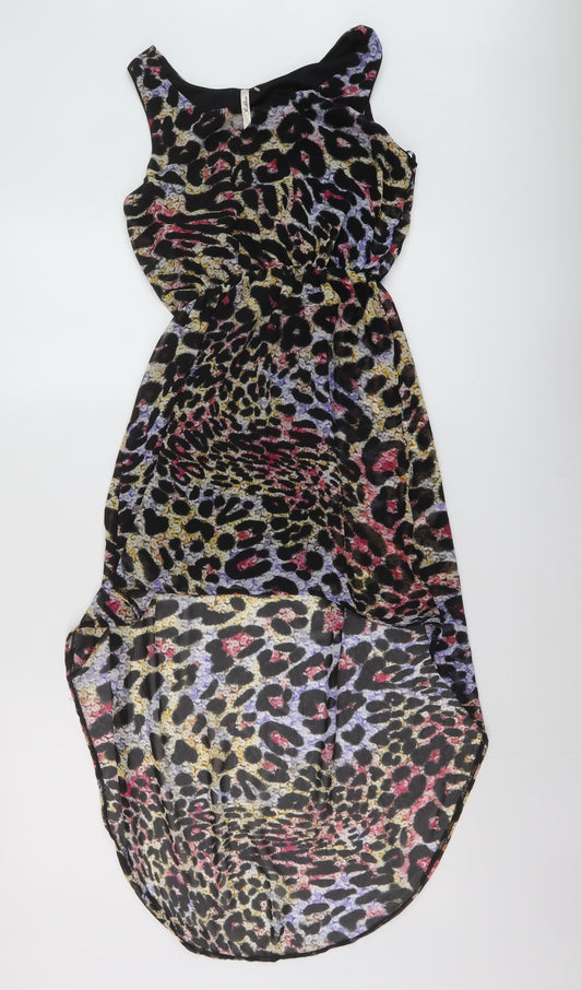 RRibbron Womens Multicoloured Animal Print Polyester A-Line Size 8 Round Neck Pullover