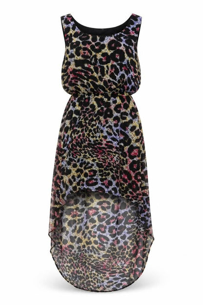 RRibbron Womens Multicoloured Animal Print Polyester A-Line Size 8 Round Neck Pullover