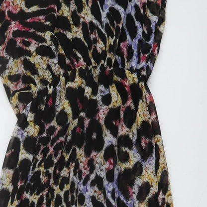 RRibbron Womens Multicoloured Animal Print Polyester A-Line Size 8 Round Neck Pullover