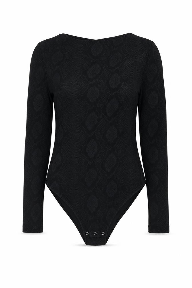H&M Womens Grey Animal Print Cotton Bodysuit One-Piece Size L Snap