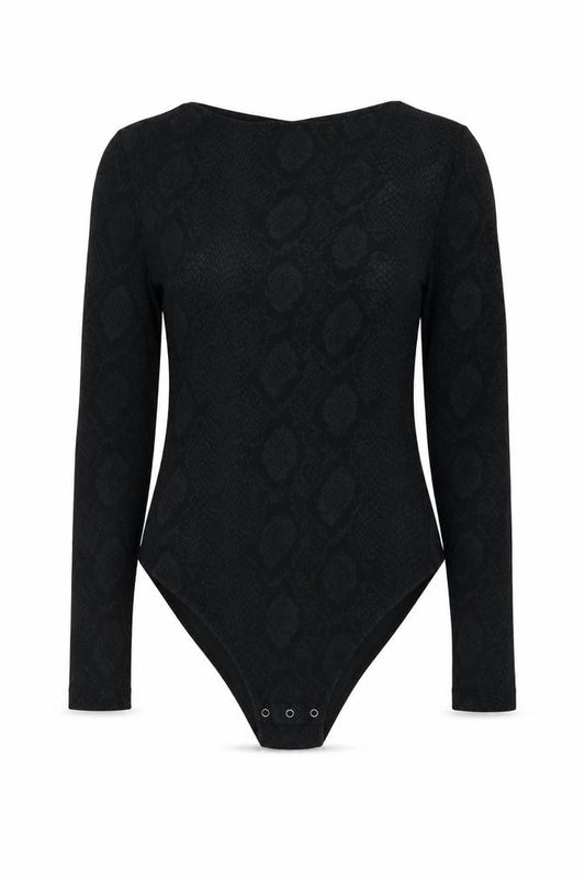 H&M Womens Grey Animal Print Cotton Bodysuit One-Piece Size L Snap