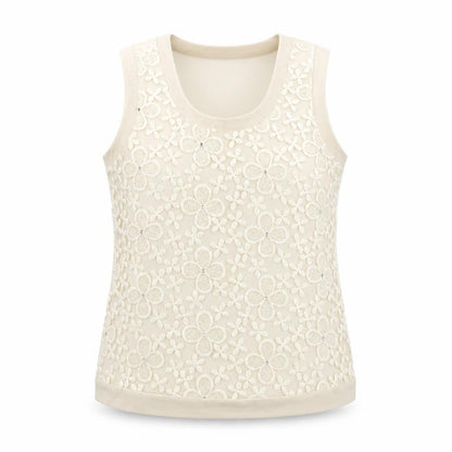 Next Womens Ivory Floral Polyester Basic Tank Size 10 Round Neck