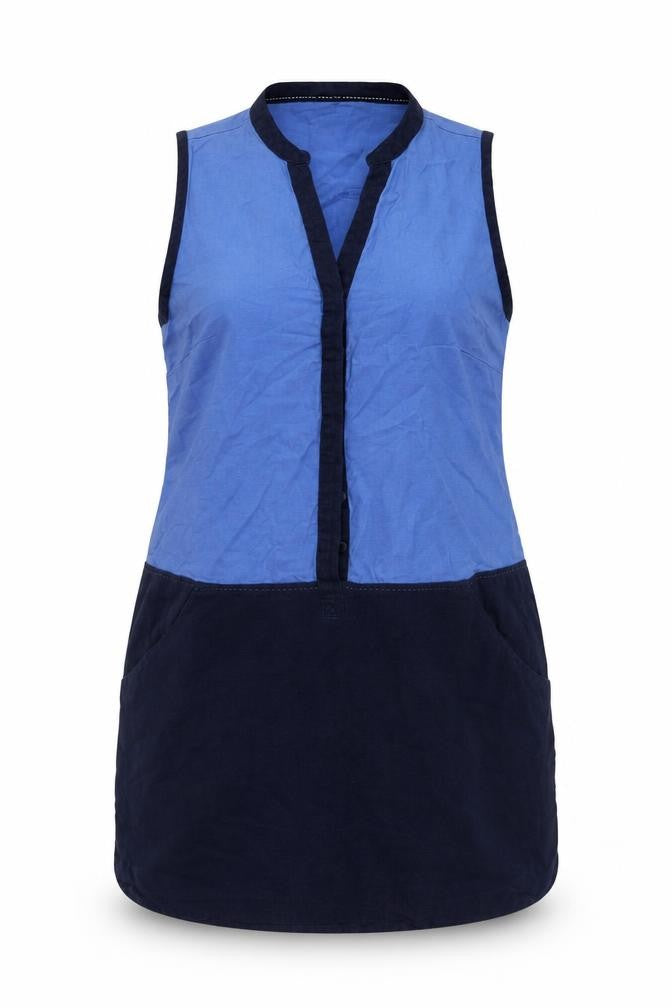 NEXT Womens Blue Viscose A-Line Size 14 V-Neck Button