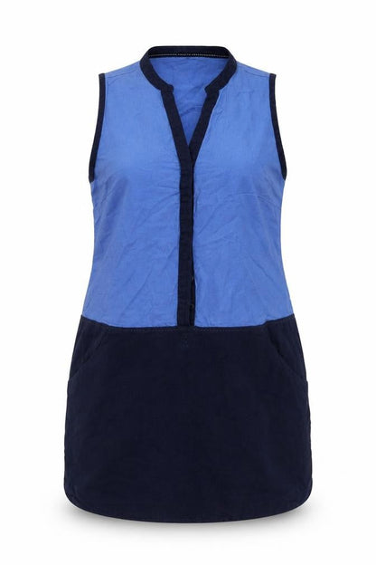 Next Womens Blue Viscose A-Line Size 14 V-Neck Button