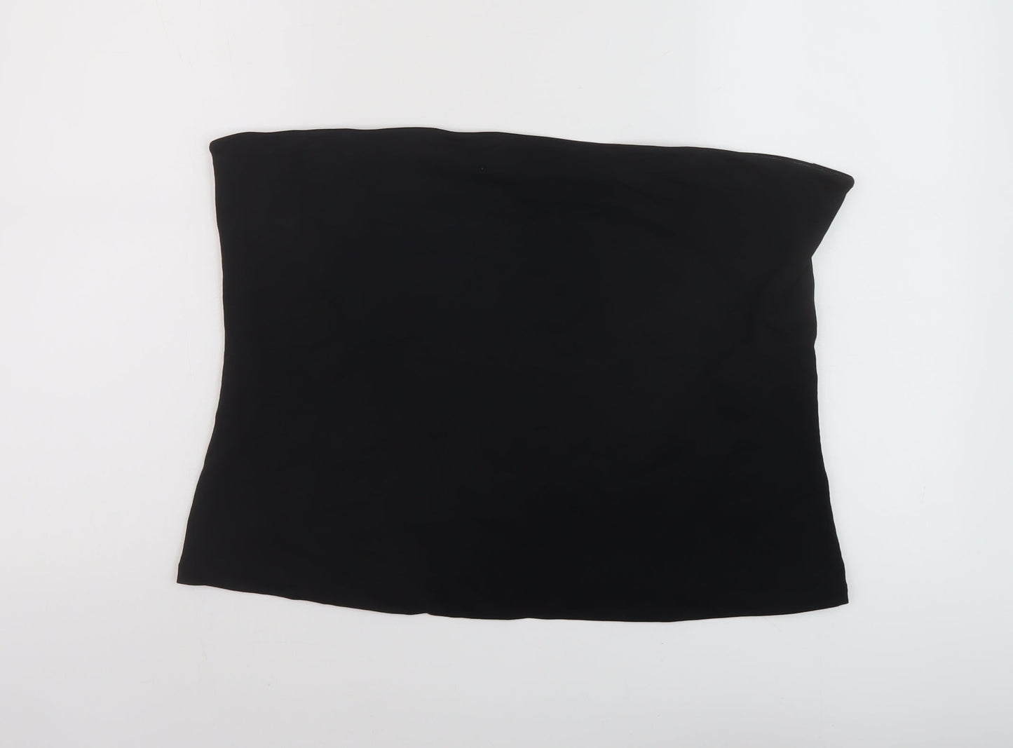 Marks and Spencer Womens Black Cotton Cropped Tank Size XL Off the Shoulder