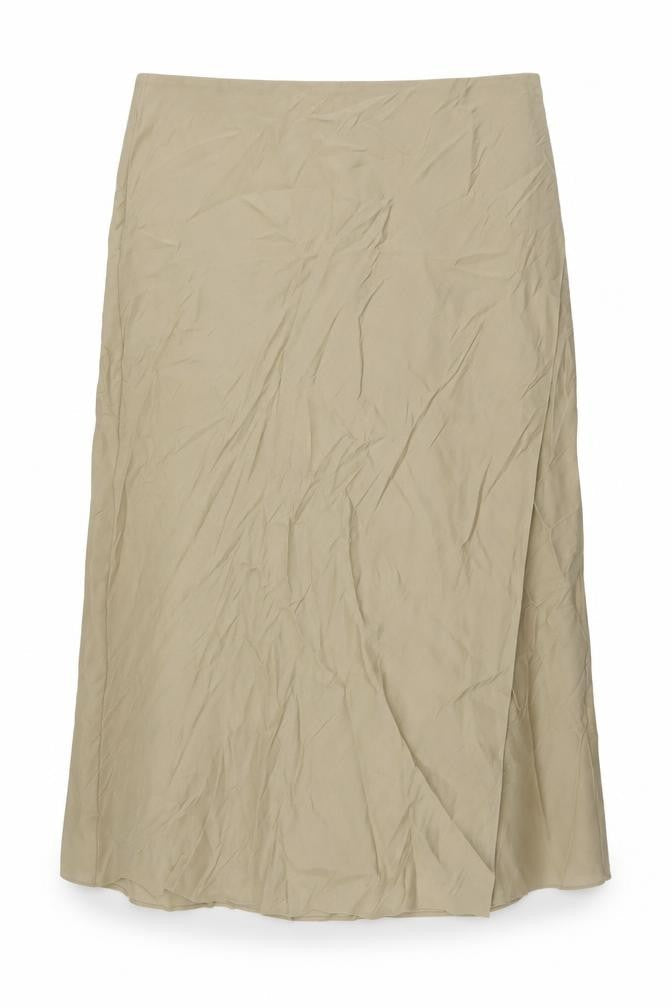 Marks & Spencer Womens Beige Polyester A-Line Skirt Size 24 Zip