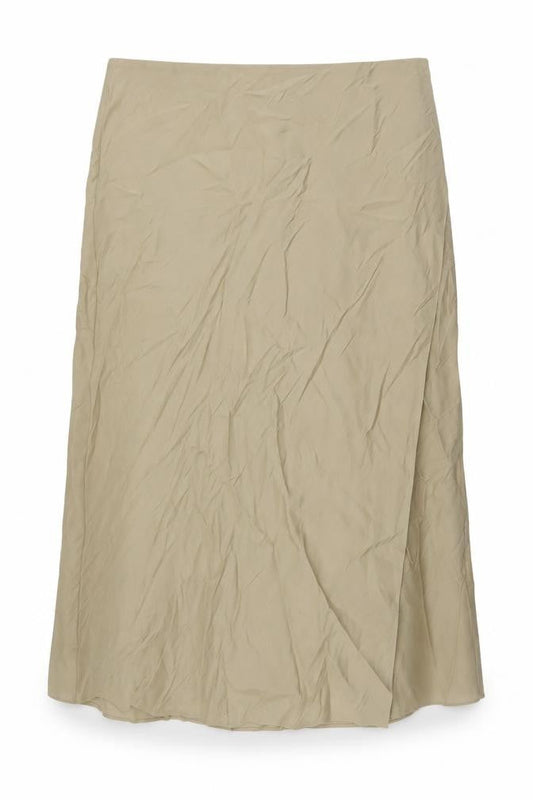 Marks & Spencer Womens Beige Polyester A-Line Skirt Size 24 Zip