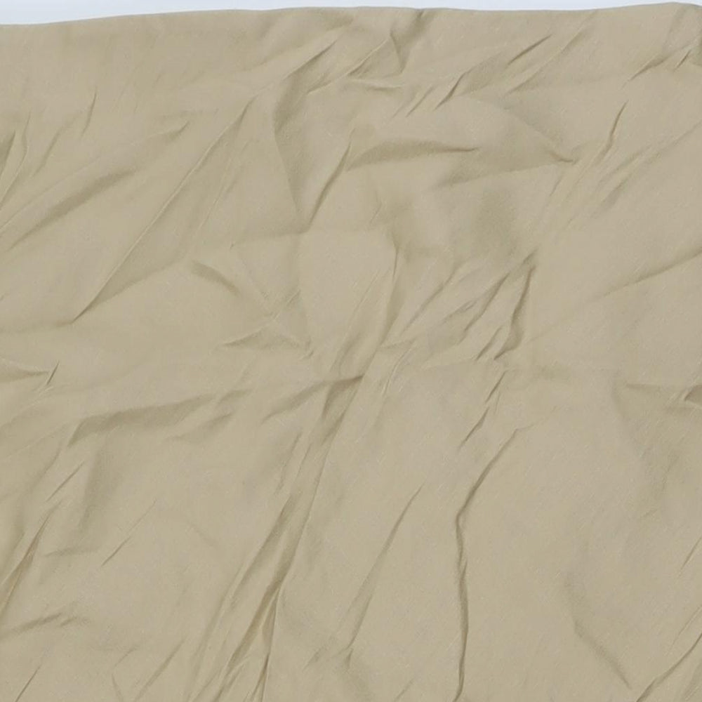 Marks and Spencer Womens Beige Polyester A-Line Skirt Size 24 Zip