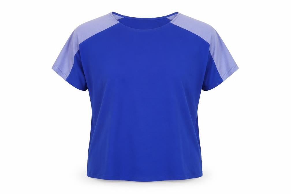 Marks & Spencer Womens Blue Viscose Basic T-Shirt Size 12 Round Neck