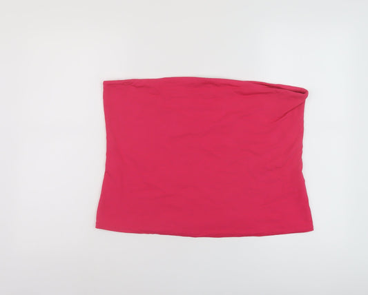 Marks and Spencer Womens Pink Polyester Cropped Tank Size XL Off the Shoulder