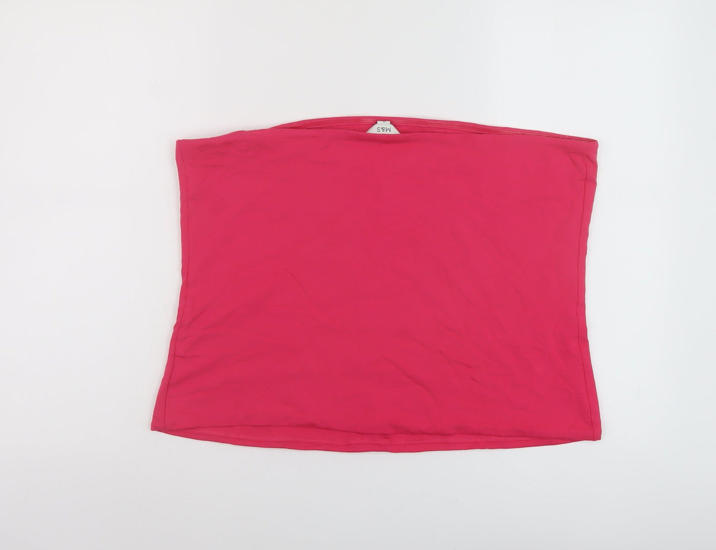 Marks and Spencer Womens Pink Polyester Cropped Tank Size XL Off the Shoulder