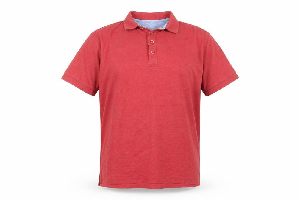 Hutson Harbour Mens Red Cotton Polo Size L Collared Button