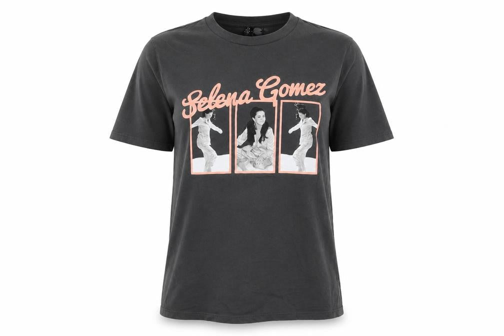 H&M Womens Grey Cotton Basic T-Shirt Size S Crew Neck - Selena Gomez