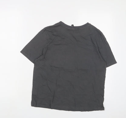 H&M Womens Grey Cotton Basic T-Shirt Size S Crew Neck - Selena Gomez