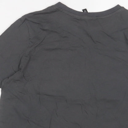 H&M Womens Grey Cotton Basic T-Shirt Size S Crew Neck - Selena Gomez