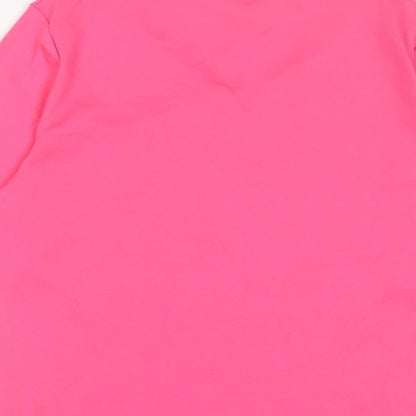 Casamia Womens Pink Polyester Basic T-Shirt Size S V-Neck