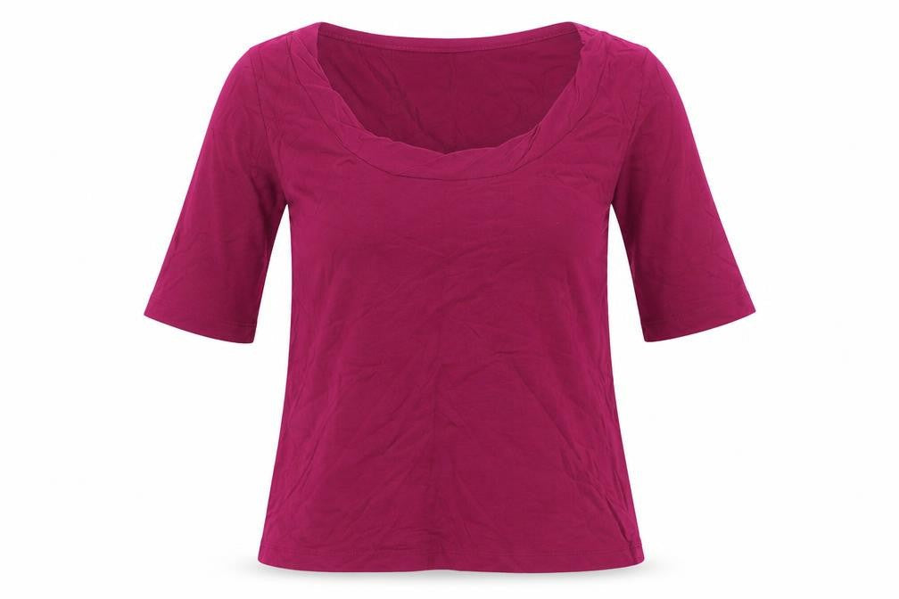 Marks & Spencer Womens Purple Viscose Basic T-Shirt Size 6 Scoop Neck