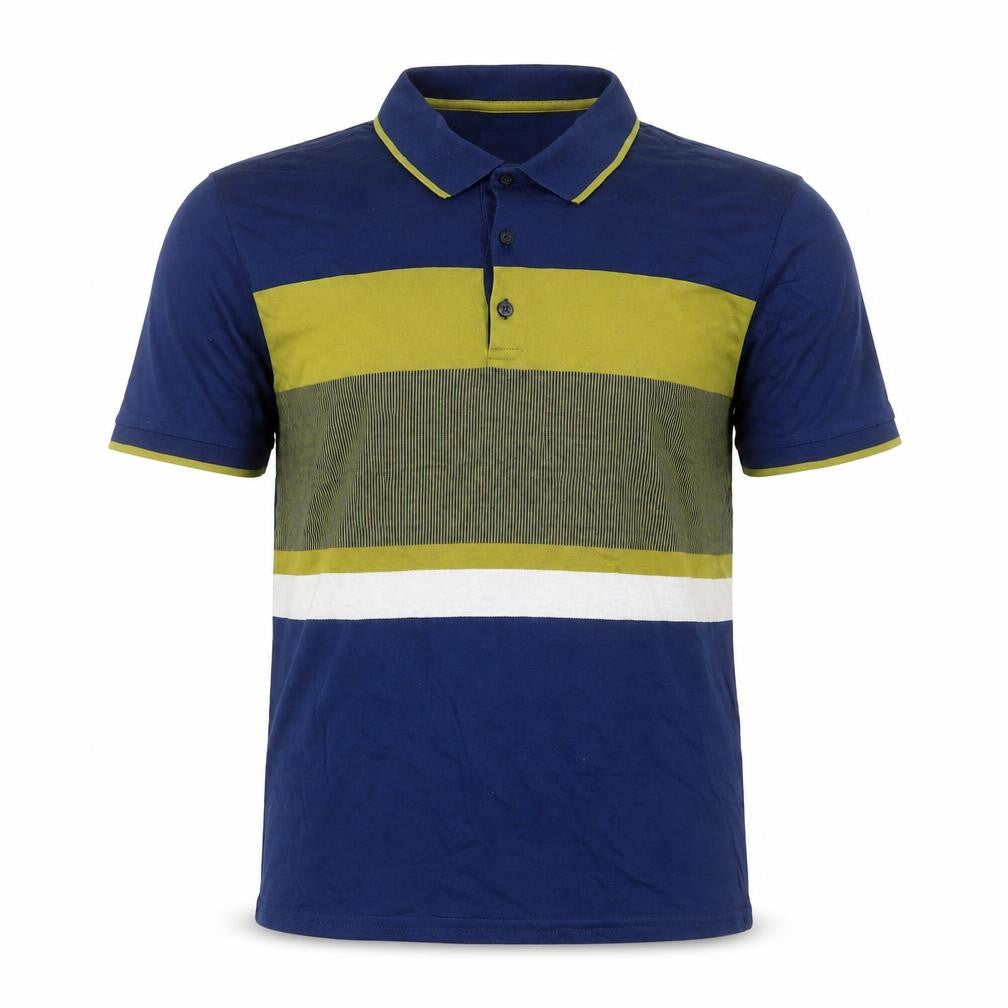 Limited Edition Mens Blue Striped Cotton Polo Size M Collared Button
