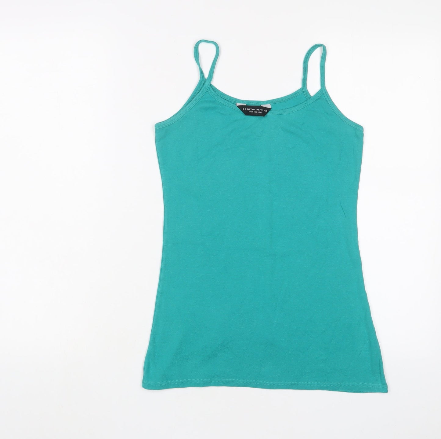 Dorothy Perkins Womens Green Cotton Camisole Tank Size 12 Scoop Neck