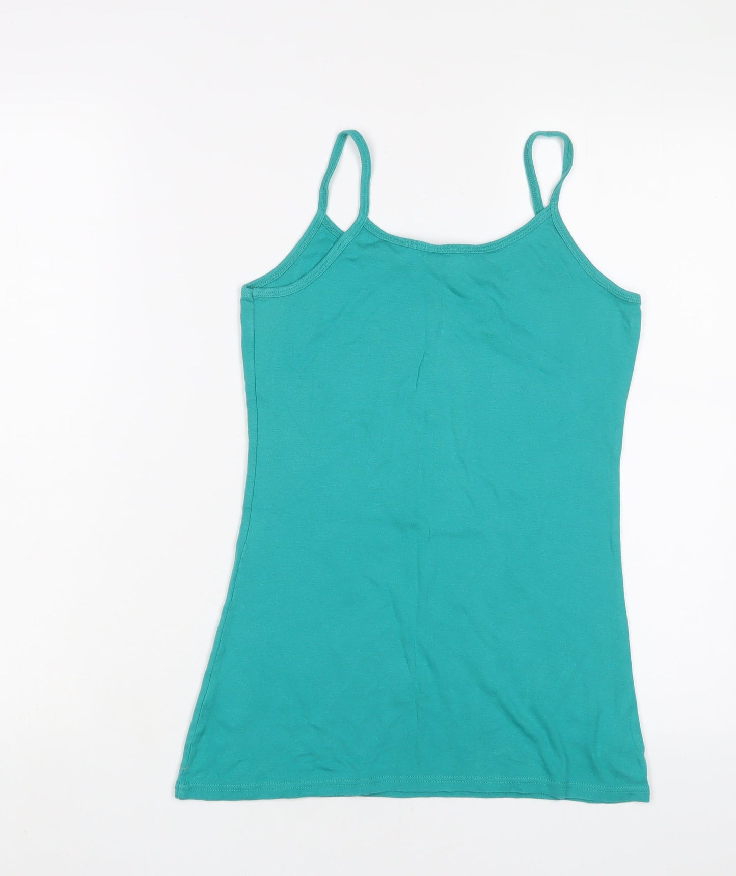 Dorothy Perkins Womens Green Cotton Camisole Tank Size 12 Scoop Neck