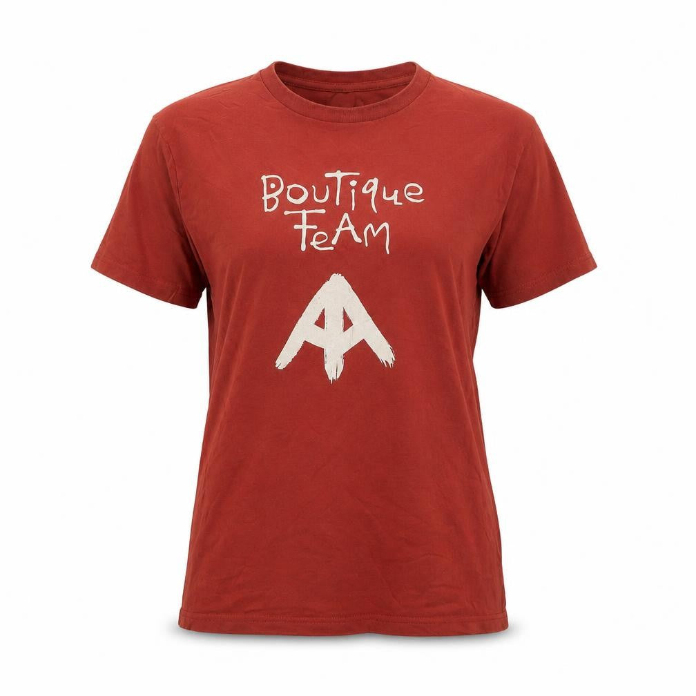 Boutique Team Womens Brown Cotton Basic T-Shirt Size M Crew Neck