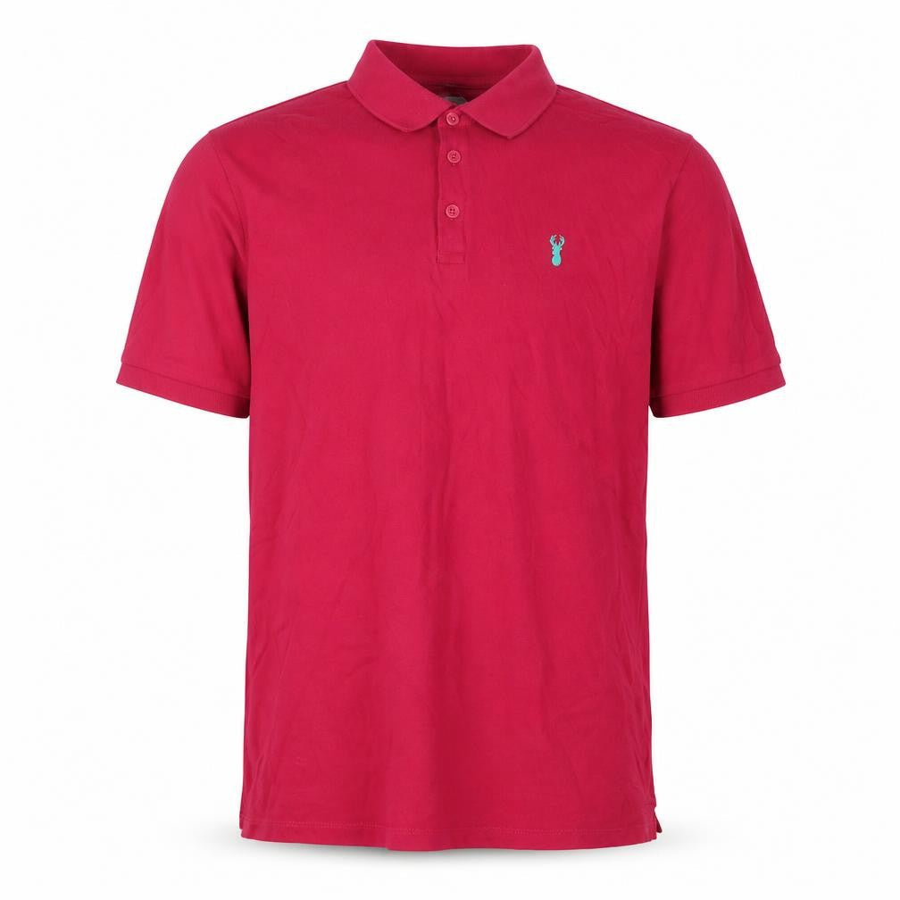Next Mens Pink Cotton Polo Size M Collared Button