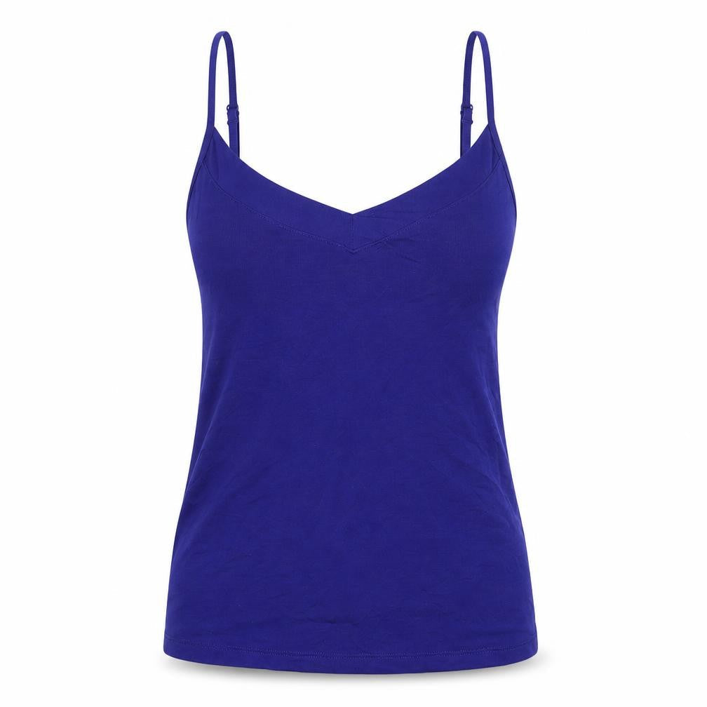 Marks & Spencer Womens Blue Solid Viscose Cami Pyjama Top Size 8