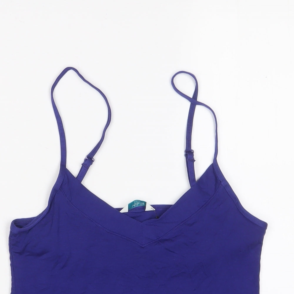 Marks and Spencer Womens Blue Solid Viscose Cami Pyjama Top Size 8