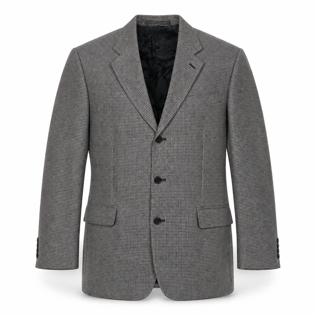 Marks & Spencer Mens Black Houndstooth Wool Jacket Suit Jacket Size 42 Regular
