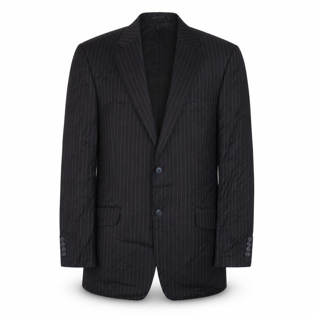 Lanficio Mens Black Wool Jacket Suit Jacket Size 42 Regular