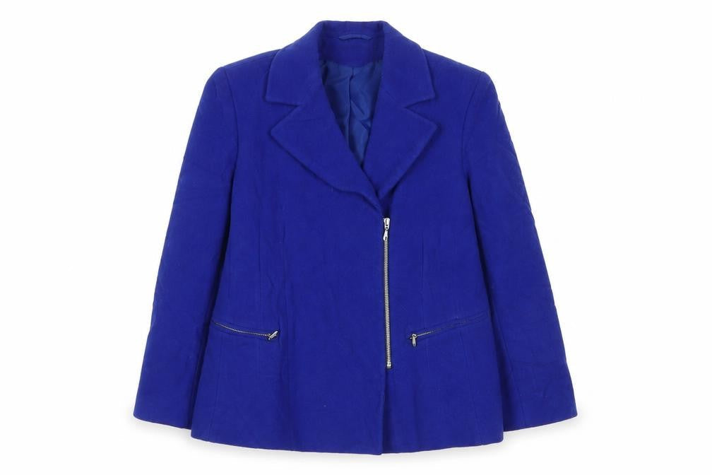 MODE Womens Blue Jacket Size 16 Zip - Zip Pockets