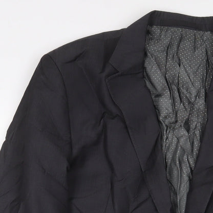 Close-up detail of Autograph men’s grey polyester jacket suit jacket, size 44, regular