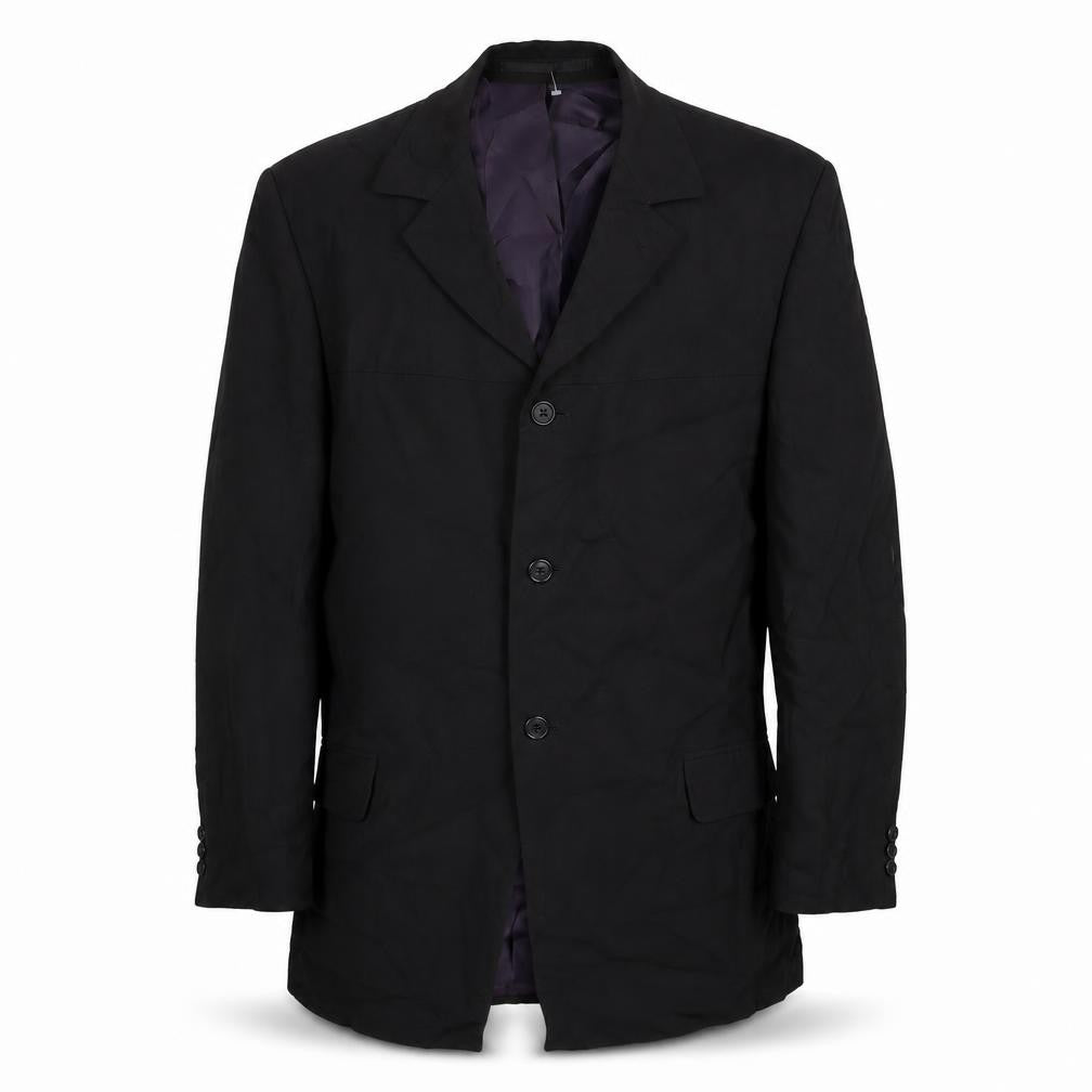 pinstripe' Mens Black Polyester Jacket Suit Jacket Size 42 Regular