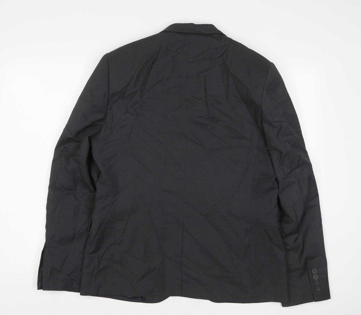 H&M Mens Grey Polyester Jacket Suit Jacket Size 40 Regular