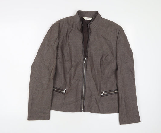 NEXT Womens Brown Jacket Size 16 Zip