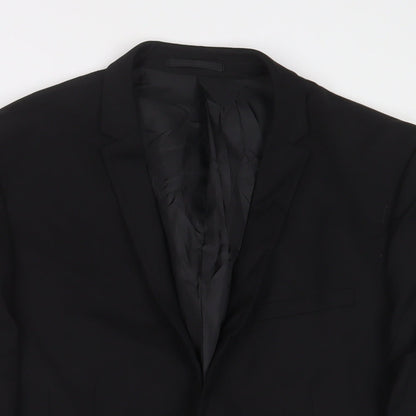 ONESIX5IVE Mens Black Polyester Jacket Suit Jacket Size 42 Regular