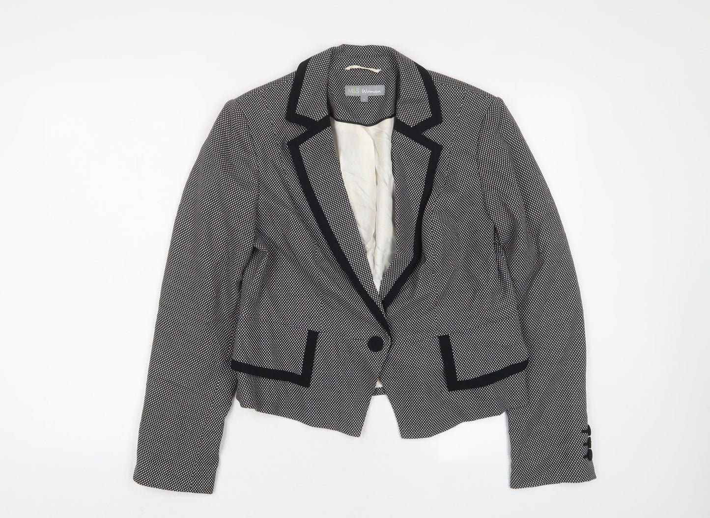Marks and Spencer Womens Grey Jacket Blazer Size 14 Button